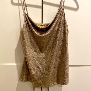 Metallic Cowl Neck Cami
